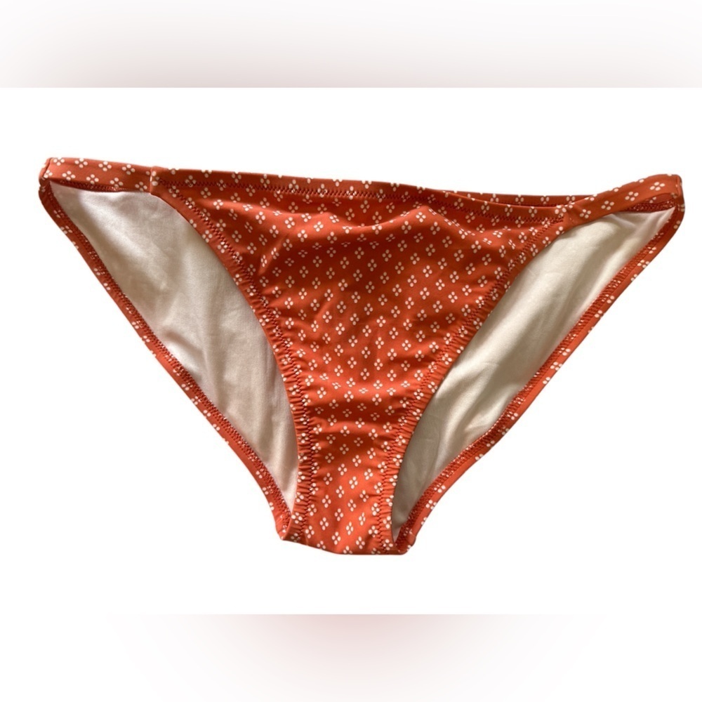 Kona Sol Orange Patterned Bikini Bottom L NWT